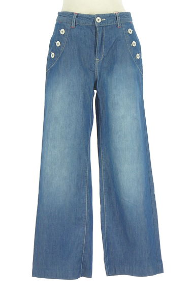 LUI CHANTANT（ルイシャンタン）の古着「ウォッシュド加工ワイドデニムパンツ（デニムパンツ）」大画像１へ
