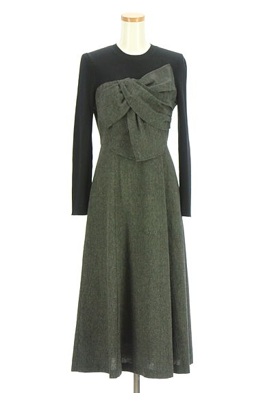 PROPORTION BODY DRESSING（プロポーションボディ ドレッシング）の古着「フロントリボンドッキングロングワンピース（ワンピース・チュニック）」大画像１へ