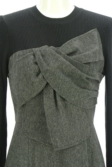 PROPORTION BODY DRESSING（プロポーションボディ ドレッシング）の古着「フロントリボンドッキングロングワンピース（ワンピース・チュニック）」大画像４へ