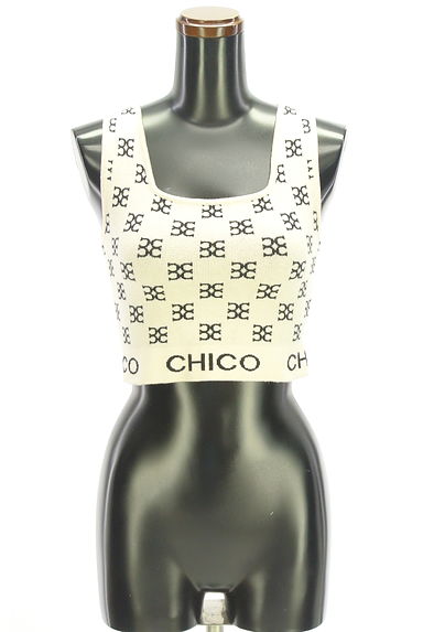 Chico（チコ）の古着「モノグラムショート丈ニットタンクトップ（ニット）」大画像１へ