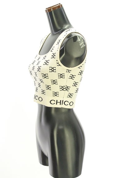 Chico（チコ）の古着「モノグラムショート丈ニットタンクトップ（ニット）」大画像３へ