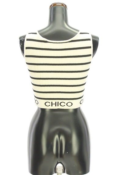 Chico（チコ）の古着「裾ブランドロゴボーダー柄ニットタンクトップ（ニット）」大画像２へ