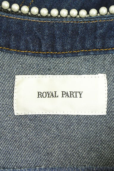 ROYAL PARTY（ロイヤルパーティ）の古着「パール縁取りノーカラーデニムジャケット（ジャケット）」大画像６へ