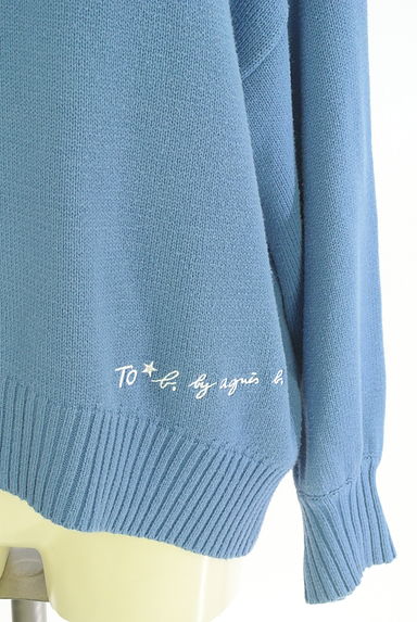 To b. by agnes b.（トゥービーバイアニエスベー）の古着「ブランドロゴ刺繍入りモックネックニットトップス（ニット）」大画像５へ