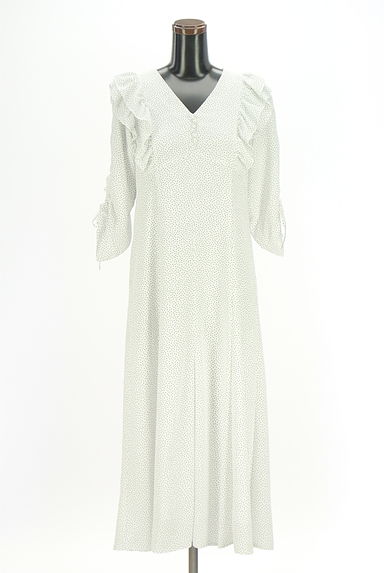 La boutique BonBon（ラブティックボンボン）の古着「ドロストスリーブドットロングワンピース（ワンピース・チュニック）」大画像１へ