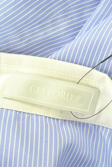 CELFORD（セルフォード）の古着「ケープフリルストライプブラウス（カットソー・プルオーバー）」大画像６へ