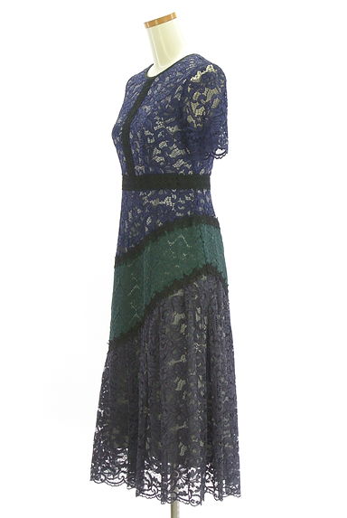 JILLSTUART（ジルスチュアート）の古着「マルチカラー配色総レース半袖ワンピース（ワンピース・チュニック）」大画像３へ