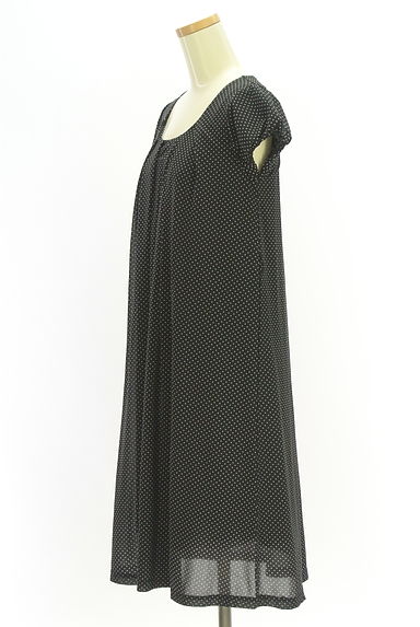 NATURAL BEAUTY BASIC（ナチュラルビューティベーシック）の古着「半袖ドット柄シフォンワンピース（ワンピース・チュニック）」大画像３へ
