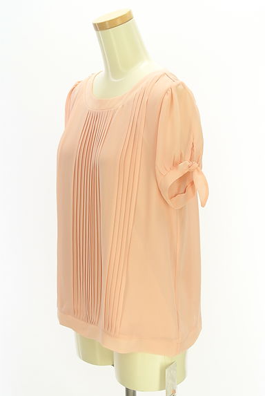 NATURAL BEAUTY BASIC（ナチュラルビューティベーシック）の古着「半袖ピンタックシフォンカットソー（カットソー・プルオーバー）」大画像３へ