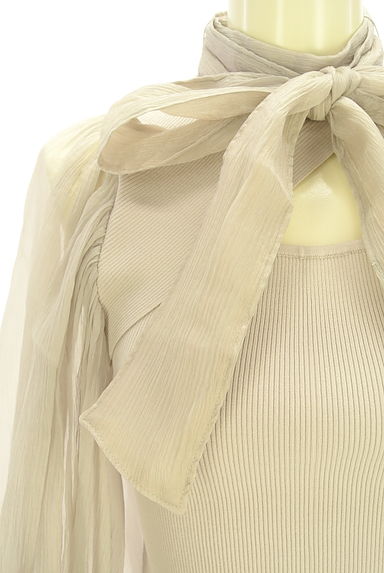 Snidel（スナイデル）の古着「楊柳シフォン切替モックネックリブニットトップス（ニット）」大画像４へ