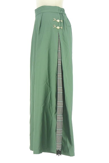 axes femme（アクシーズファム）の古着「サイドチェック柄切替パール装飾付きワイドパンツ（パンツ）」大画像３へ