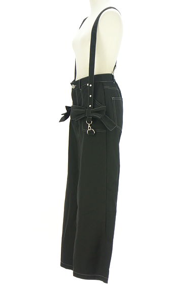 axes femme（アクシーズファム）の古着「axes femme POETIQUE リボンサスペンダー付き黒パンツ（パンツ）」大画像３へ