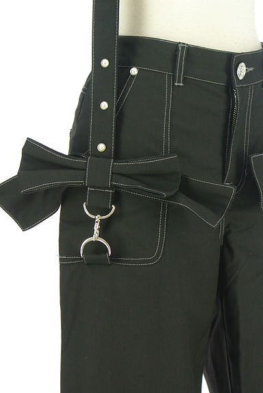 axes femme（アクシーズファム）の古着「axes femme POETIQUE リボンサスペンダー付き黒パンツ（パンツ）」大画像４へ