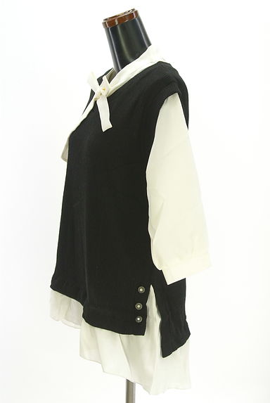 axes femme（アクシーズファム）の古着「ニットベストレイヤード風プルオーバー（カットソー・プルオーバー）」大画像３へ
