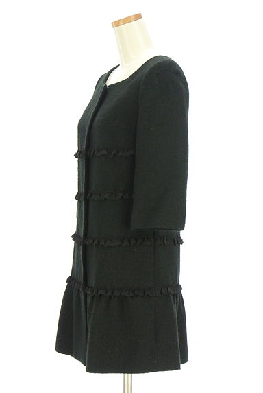 UNIVERVAL MUSE（ユニバーバルミューズ）の古着「シフォンフリルノーカラーラメロングコート（コート）」大画像３へ