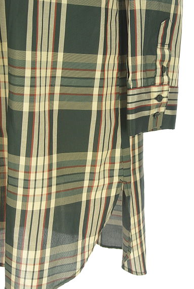 ROSSO（ロッソ）の古着「シアーチェック膝上シャツワンピース（ブラウス）」大画像５へ