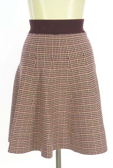 JILL by JILLSTUART（ジルバイジルスチュアート）の古着「ガンクラブチェック柄ニットセットアップ（セットアップ（ジャケット＋スカート））」大画像５へ