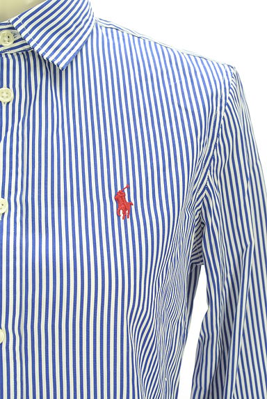 POLO RALPH LAUREN（ポロラルフローレン）の古着「ワンポイントストライプブラウス（ブラウス）」大画像４へ