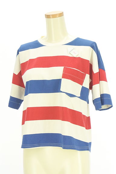 CUBE SUGAR（キューブシュガー）の古着「ポケット付きトリコロールTシャツ（カットソー・プルオーバー）」大画像４へ