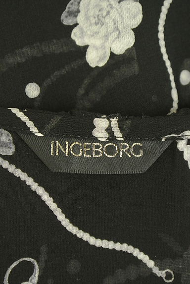 INGEBORG（インゲボルグ）の古着「アクセサリー柄半袖シフォンワンピース（カットソー・プルオーバー）」大画像６へ