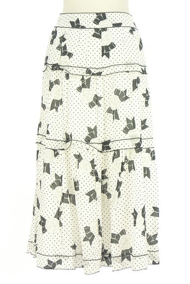 INGEBORG（インゲボルグ）の古着「ドット柄×花モチーフリボン柄ロングスカート（ロングスカート・マキシスカート）」大画像２へ