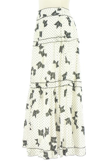 INGEBORG（インゲボルグ）の古着「ドット柄×花モチーフリボン柄ロングスカート（ロングスカート・マキシスカート）」大画像３へ