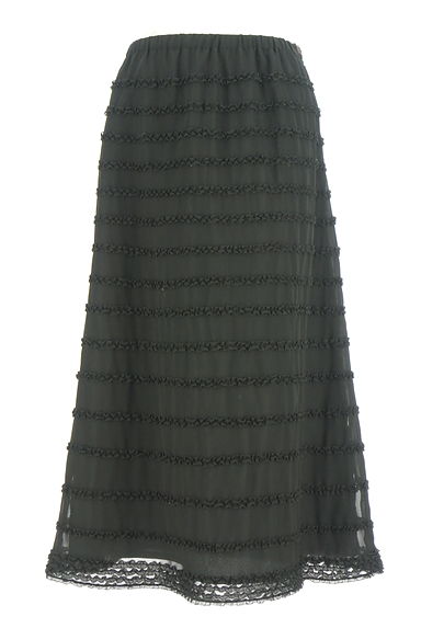 INGEBORG（インゲボルグ）の古着「ボーダーフリルシフォンロングスカート（ロングスカート・マキシスカート）」大画像１へ