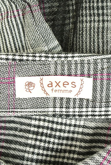 axes femme（アクシーズファム）の古着「チュール×チェック膝丈シャツワンピース（ワンピース・チュニック）」大画像６へ