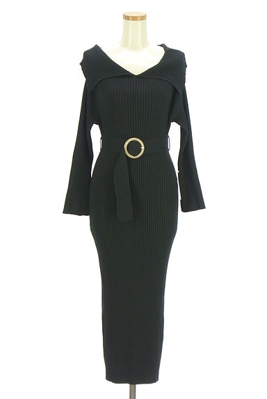 PROPORTION BODY DRESSING（プロポーションボディ ドレッシング）の古着「襟付きリブニットワンピース（ワンピース・チュニック）」大画像１へ