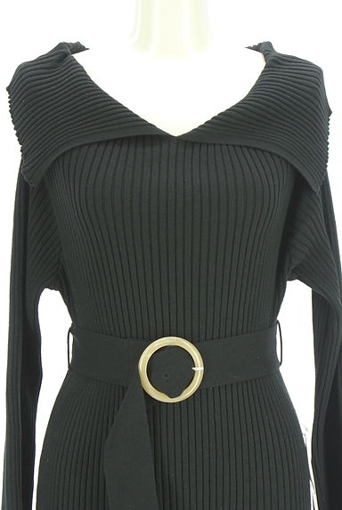 PROPORTION BODY DRESSING（プロポーションボディ ドレッシング）の古着「襟付きリブニットワンピース（ワンピース・チュニック）」大画像４へ