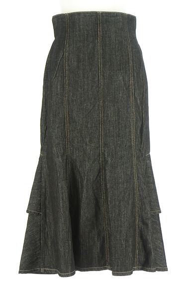 PROPORTION BODY DRESSING（プロポーションボディ ドレッシング）の古着「後ろティアードフリルロングデニムスカート（ロングスカート・マキシスカート）」大画像１へ