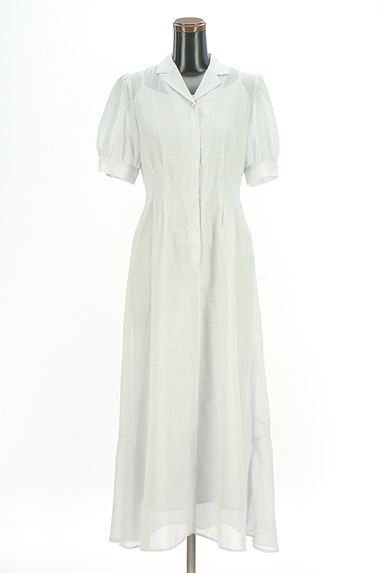 PROPORTION BODY DRESSING（プロポーションボディ ドレッシング）の古着「半袖ギンガムチェック柄シアーシャツワンピース（ワンピース・チュニック）」大画像１へ