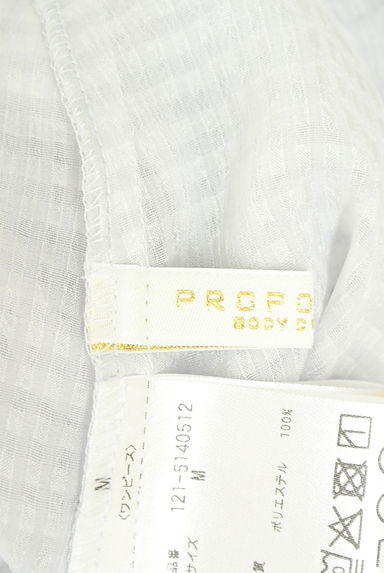 PROPORTION BODY DRESSING（プロポーションボディ ドレッシング）の古着「半袖ギンガムチェック柄シアーシャツワンピース（ワンピース・チュニック）」大画像６へ