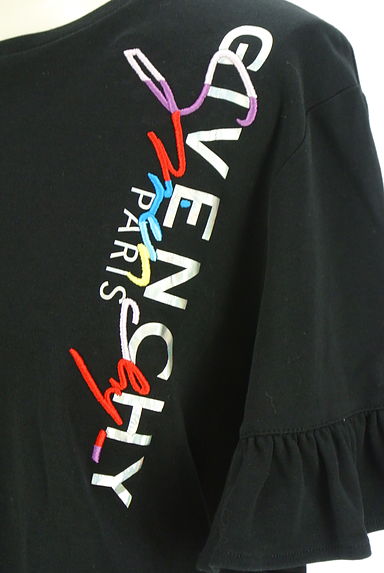 GIVENCHY（ジバンシィ）の古着「フリルスリーブ光沢ロゴトップス（カットソー・プルオーバー）」大画像４へ