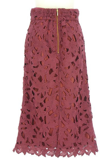 JILL by JILLSTUART（ジルバイジルスチュアート）の古着「花柄刺繍レースミモレスカート（ロングスカート・マキシスカート）」大画像２へ