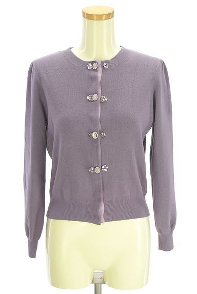 JILL by JILLSTUART（ジルバイジルスチュアート）の古着「飾りビジュー付きニットカーディガン（カーディガン・ボレロ）」大画像１へ