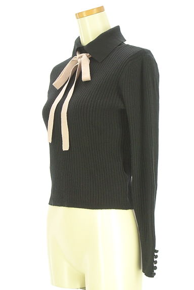 JILL by JILLSTUART（ジルバイジルスチュアート）の古着「ボウタイ付きリブニット（ニット）」大画像３へ