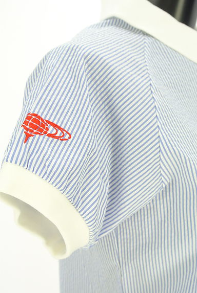 BEAMS Women's（ビームス　ウーマン）の古着「BEAMS GOLF リブ襟ストライプトップス（カットソー・プルオーバー）」大画像５へ