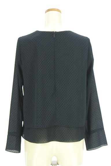 SUTSESO（スチェッソ）の古着「フロッキープリントドット柄シフォンカットソー（カットソー・プルオーバー）」大画像２へ