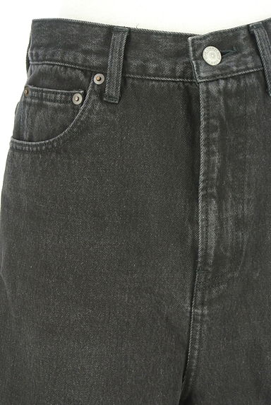 Adam et Rope（アダムエロペ）の古着「ハイウエストワイドブラックデニムパンツ（デニムパンツ）」大画像４へ
