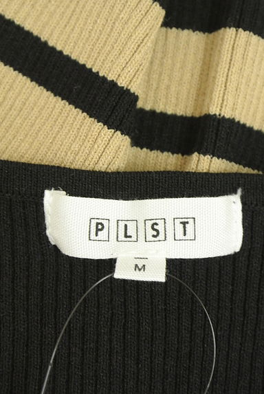 PLST（プラステ）の古着「マルチボーダー柄半袖リブニットトップス（ニット）」大画像６へ