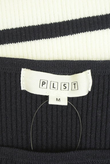 PLST（プラステ）の古着「半袖マルチボーダー柄リブニットトップス（ニット）」大画像６へ