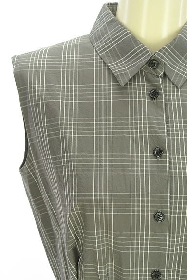 MACKINTOSH LONDON（マッキントッシュ ロンドン）の古着「チェック柄ノースリシャツワンピース（ワンピース・チュニック）」大画像４へ