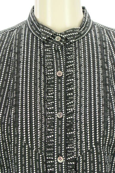 MARC JACOBS（マークジェイコブス）の古着「ストライプ柄ノーカラーブラウス（ブラウス）」大画像４へ