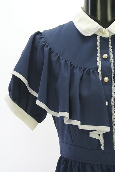 axes femme（アクシーズファム）の古着「axes femme POETIQUE フリル膝丈ワンピース（ワンピース・チュニック）」大画像４へ