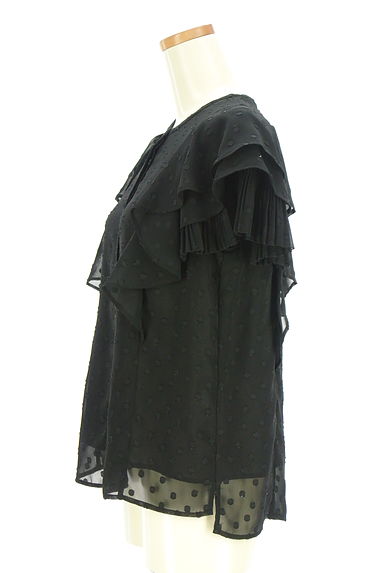 JUSGLITTY（ジャスグリッティー）の古着「フリル袖ドットシフォンブラウス（ブラウス）」大画像３へ