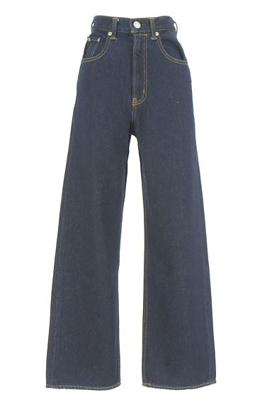 AZUL BY MOUSSY（アズールバイマウジー）の古着「ハイウエストセミワイドデニムパンツ（デニムパンツ）」大画像１へ