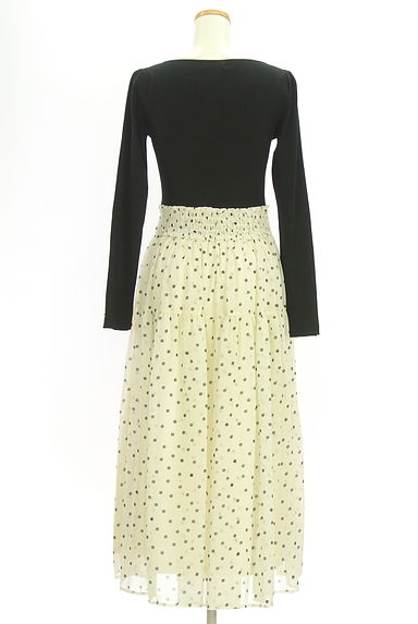 PROPORTION BODY DRESSING（プロポーションボディ ドレッシング）の古着「リブニット×ドット柄シフォンワンピース（ワンピース・チュニック）」大画像２へ