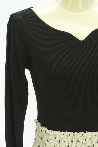PROPORTION BODY DRESSING（プロポーションボディ ドレッシング）の古着「リブニット×ドット柄シフォンワンピース（ワンピース・チュニック）」大画像４へ