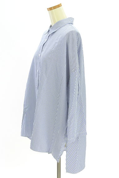 NOLLEY'S（ノーリーズ）の古着「背中ドロストストライプ柄シャツ（ブラウス）」大画像３へ